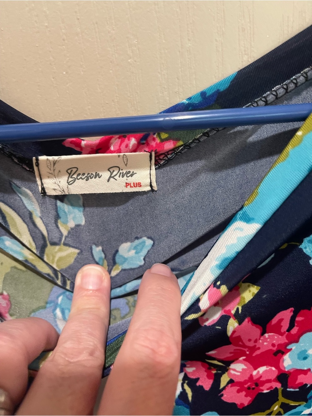 Navy Floral Cold-Shoulder Dress - Picture 4 of 5